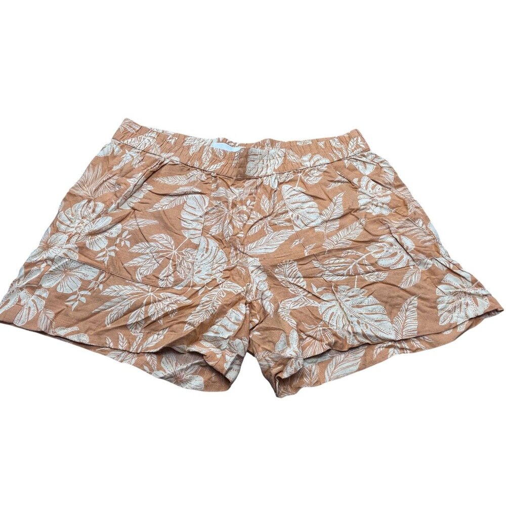 Sonoma Womens Leaf Print Rayon Shorts Size L